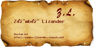 Zámbó Lizander névjegykártya